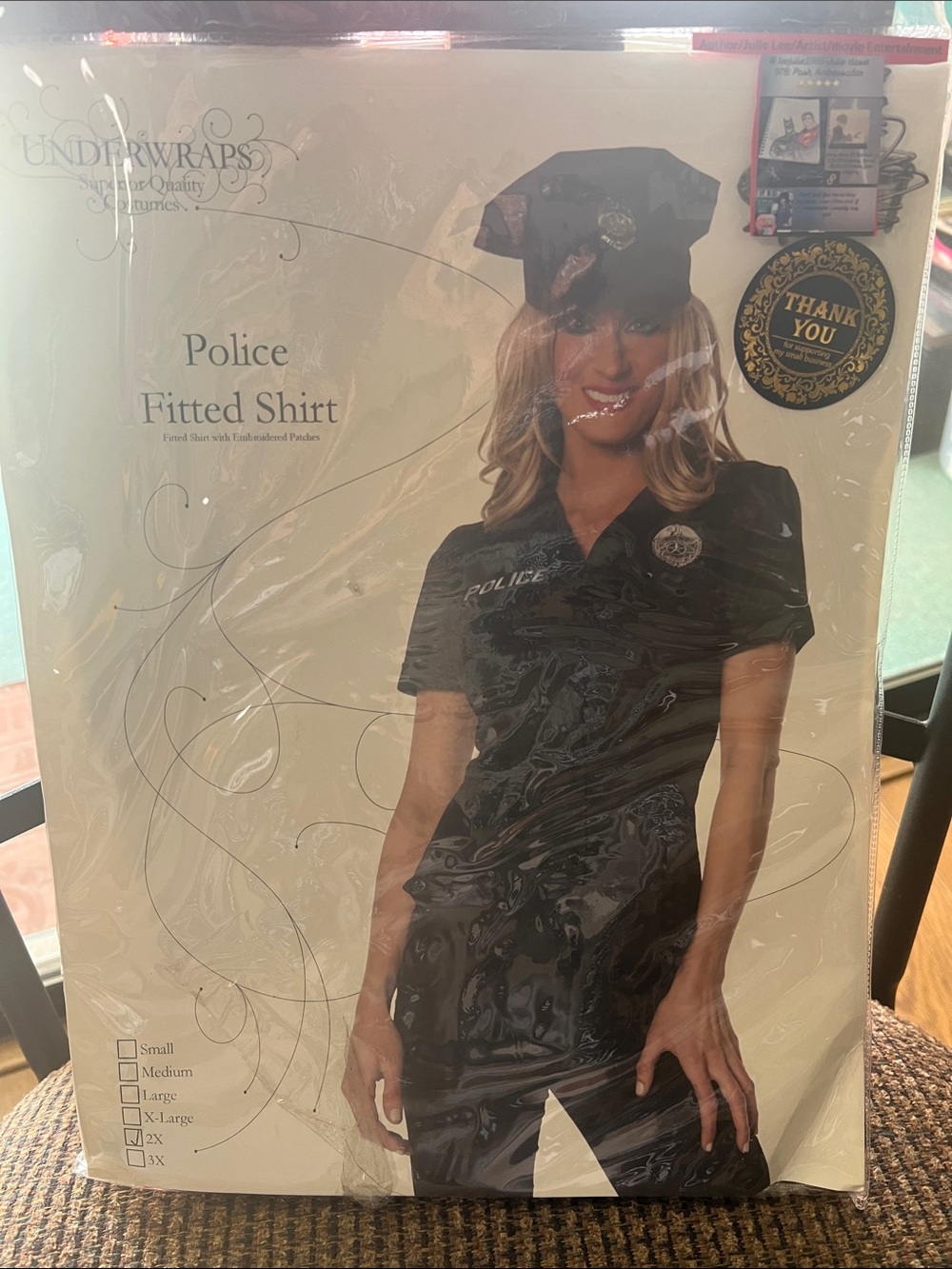 #3028**Police Women's Black Costume -Shirt- Not Including Pants - Picture 4 of 17
